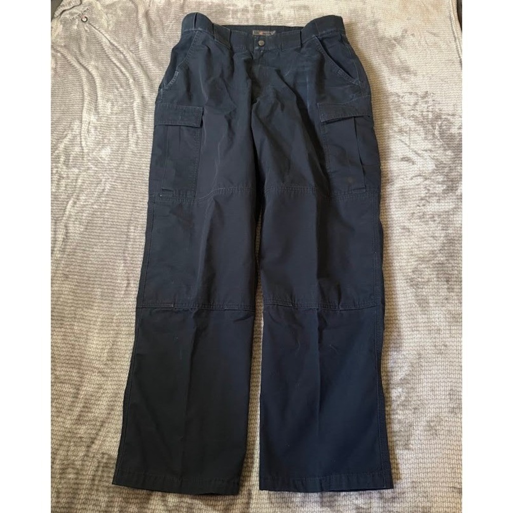 5.11 Tactical Mens Navy Blue Ripstop Cargo Pants Reinforced Knee Utility 34x30